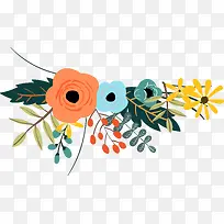 橙色简约花藤装饰图案-空若网 橙色简约花藤装饰图案-空若网