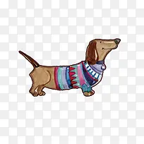 手绘水彩小狗素材-空若网 手绘水彩小狗素材-空若网