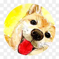 可爱的小黄狗插画-空若网 可爱的小黄狗插画-空若网