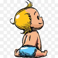 手绘可爱卡通婴儿-空若网 手绘可爱卡通婴儿-空若网