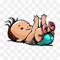 手绘可爱卡通婴儿-空若网 手绘可爱卡通婴儿-空若网