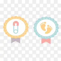 矢量浅色卡通徽章婴儿素材-空若网 矢量浅色卡通徽章婴儿素材-空若网