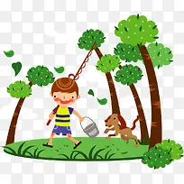卡通可爱小孩树-空若网 卡通可爱小孩树-空若网