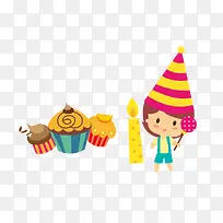 可爱卡通小孩生日元素-空若网 可爱卡通小孩生日元素-空若网