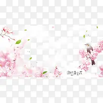 桃花云朵装饰背景设计-空若网 桃花云朵装饰背景设计-空若网