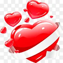 红色卡通可爱爱心丝带-空若网 红色卡通可爱爱心丝带-空若网