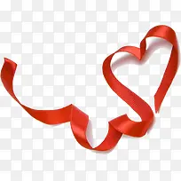 红色丝带爱心装饰-空若网 红色丝带爱心装饰-空若网