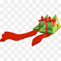 绿色粽子食物红色丝带-空若网 绿色粽子食物红色丝带-空若网