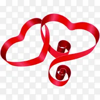 红色活动丝带装饰爱心-空若网 红色活动丝带装饰爱心-空若网