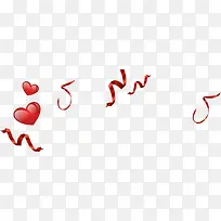 漂浮的爱心红丝带-空若网 漂浮的爱心红丝带-空若网