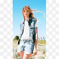 牛仔时尚飘扬长发-空若网 牛仔时尚飘扬长发-空若网