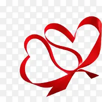 手绘红色丝带爱心-空若网 手绘红色丝带爱心-空若网