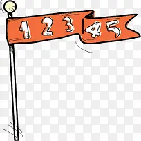 手绘风数字序列红旗-空若网 手绘风数字序列红旗-空若网