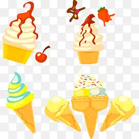 矢量卡通美食冰淇淋素材-空若网 矢量卡通美食冰淇淋素材-空若网