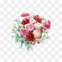 绯色玫瑰水彩插画-空若网 绯色玫瑰水彩插画-空若网