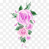 粉色手绘水彩玫瑰花-空若网 粉色手绘水彩玫瑰花-空若网