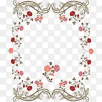 玫瑰花边框设计素材-空若网 玫瑰花边框设计素材-空若网