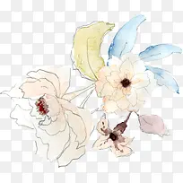 手绘彩色水墨花朵-空若网 手绘彩色水墨花朵-空若网