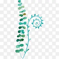 手绘小清新水彩植物矢量素材-空若网 手绘小清新水彩植物矢量素材-空若网