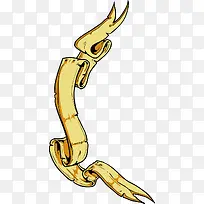 手绘黄色彩带素材-空若网 手绘黄色彩带素材-空若网