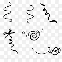 手绘扁平化线条彩带-空若网 手绘扁平化线条彩带-空若网