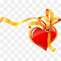 红色卡通设计爱心彩带-空若网 红色卡通设计爱心彩带-空若网