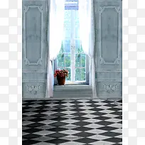 室内门边窗户窗帘高清摄影-空若网 室内门边窗户窗帘高清摄影-空若网