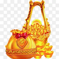 黄色元宝创意福字-空若网 黄色元宝创意福字-空若网