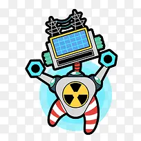 卡通科技机器人装饰手绘装饰-空若网 卡通科技机器人装饰手绘装饰-空若网