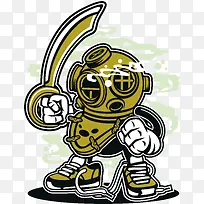 卡通游戏机器人装饰手绘装饰-空若网 卡通游戏机器人装饰手绘装饰-空若网