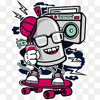 卡通科技机器人装饰手绘装饰-空若网 卡通科技机器人装饰手绘装饰-空若网