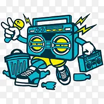 卡通科技机器人装饰手绘装饰-空若网 卡通科技机器人装饰手绘装饰-空若网