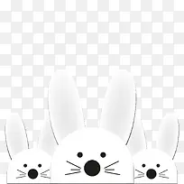 白色兔子贴纸背景矢量素材-空若网 白色兔子贴纸背景矢量素材-空若网