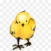 黄色水彩低头小鸡-空若网 黄色水彩低头小鸡-空若网