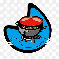 卡通插电火锅矢量-空若网 卡通插电火锅矢量-空若网