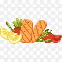 矢量扁平蔬菜水果装饰图案-空若网 矢量扁平蔬菜水果装饰图案-空若网