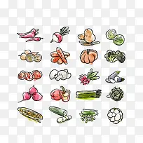 水彩绘蔬菜矢量素材-空若网 水彩绘蔬菜矢量素材-空若网