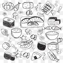 勾勒出的食物矢量草图-空若网 勾勒出的食物矢量草图-空若网