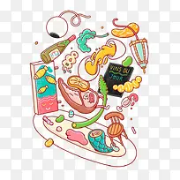 卡通手绘蔬菜-空若网 卡通手绘蔬菜-空若网