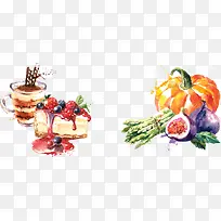 手绘蔬菜甜点-空若网 手绘蔬菜甜点-空若网