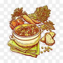 手绘蔬菜水果食物图案-空若网 手绘蔬菜水果食物图案-空若网