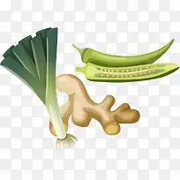 葱姜辣椒PNG矢量素材-空若网 葱姜辣椒PNG矢量素材-空若网