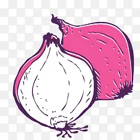 红色手绘洋葱蔬菜-空若网 红色手绘洋葱蔬菜-空若网