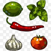 矢量红辣椒番茄-空若网 矢量红辣椒番茄-空若网