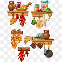 矢量卡通厨房用品-空若网 矢量卡通厨房用品-空若网