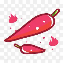 鲜红的辣椒卡通手绘-空若网 鲜红的辣椒卡通手绘-空若网