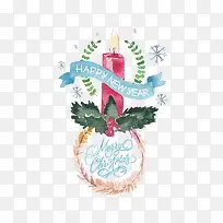 圣诞快乐蜡烛-空若网 圣诞快乐蜡烛-空若网