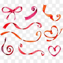 矢量水彩丝带-空若网 矢量水彩丝带-空若网