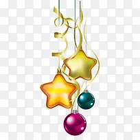圣诞节金色星星挂饰-空若网 圣诞节金色星星挂饰-空若网