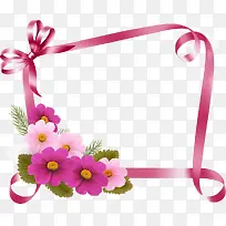丝带鲜花边框矢量-空若网 丝带鲜花边框矢量-空若网
